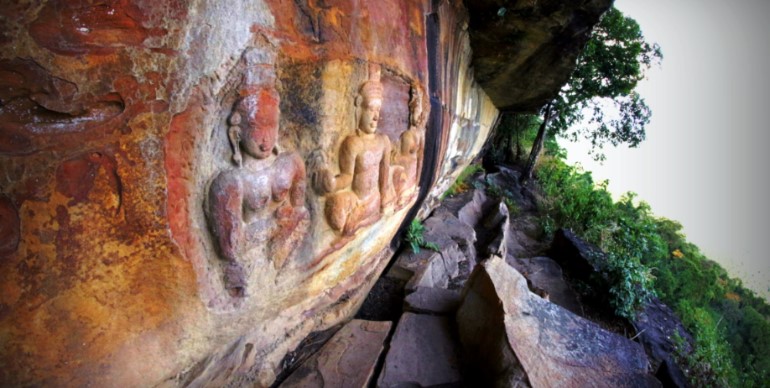 Buddhist rock carving