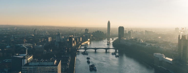 river in a city