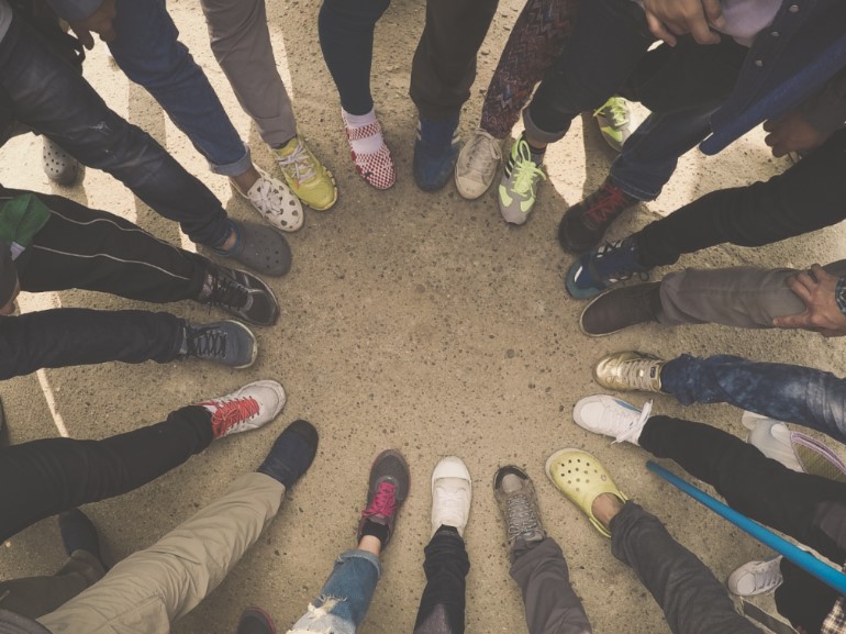 Group of people in a circle